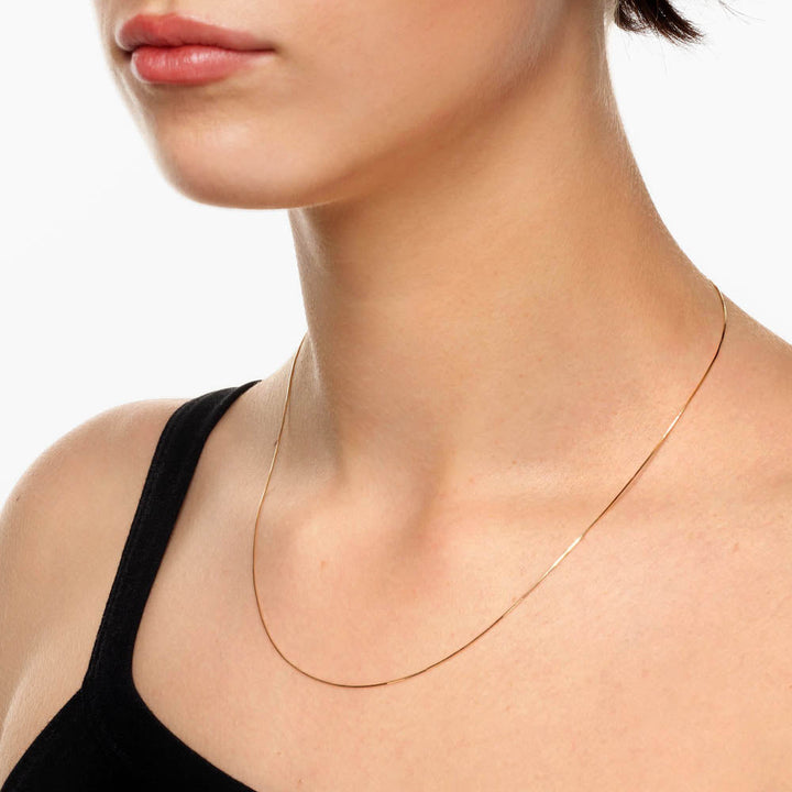Medley Necklace Fine Snake Chain in 10k Gold