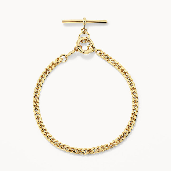 Medley Bracelet/Bangle Fob Curb Chain Bracelet in Gold