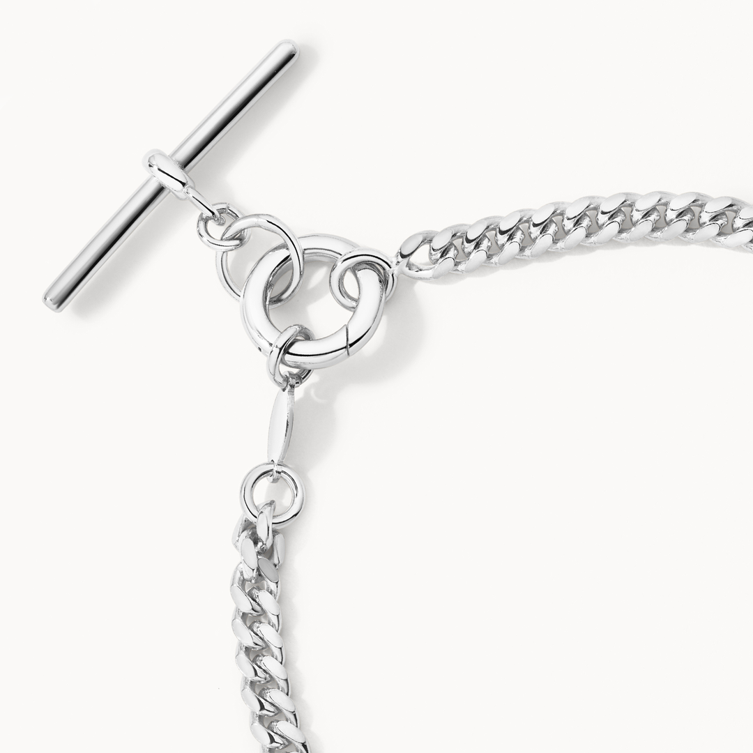 Fob Curb Chain Bracelet in Silver Medley Jewellery