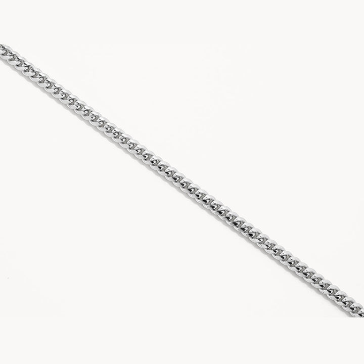 Medley Necklace Fob Curb Chain Necklace in Silver