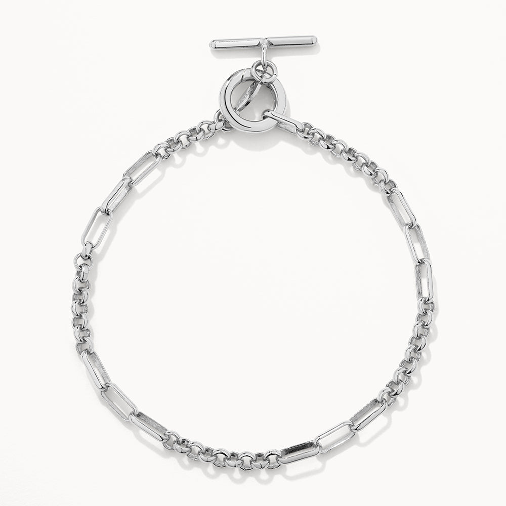 Medley Bangle/Bracelet Fob Fundamental Chain Bracelet in Silver