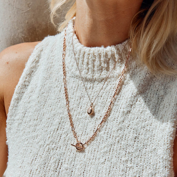 Medley Necklace Fob Fundamental Chain Necklace in Rose Gold