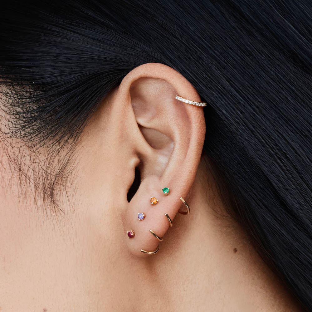 Medley Earrings Garnet January Birthstone Hook Earrings in 10k Gold