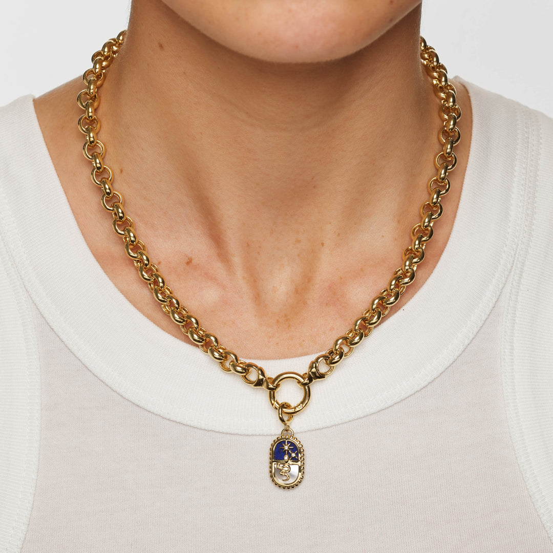 Medley Pendant Gemstone Serpent Tablet Pendant in Gold