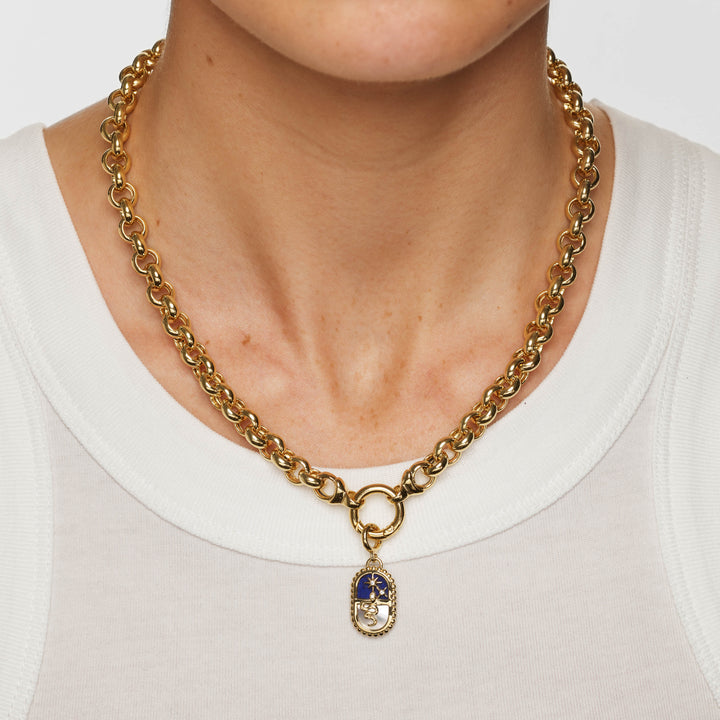 Medley Pendant Gemstone Serpent Tablet Pendant in Gold