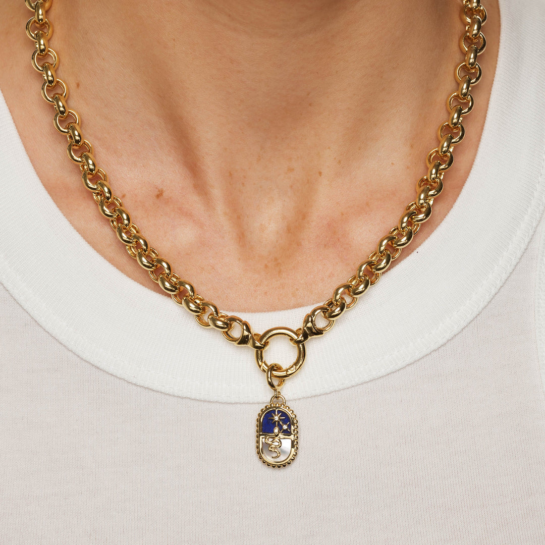 Medley Pendant Gemstone Serpent Tablet Pendant in Gold