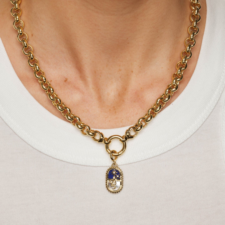 Medley Pendant Gemstone Serpent Tablet Pendant in Gold