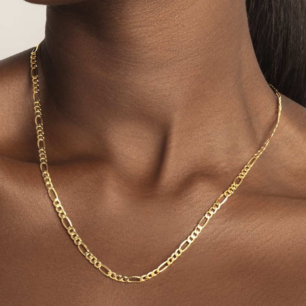 Medley Necklace Go Figaro Chain in 10k Gold