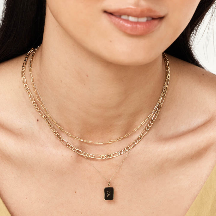 Medley Necklace Go Figaro Chain in 10k Gold