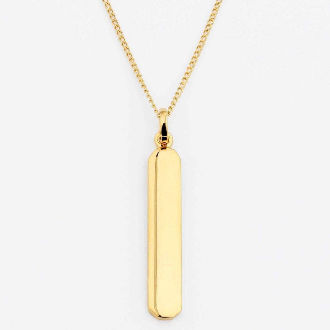 Engravable bar necklace on sale 14k gold