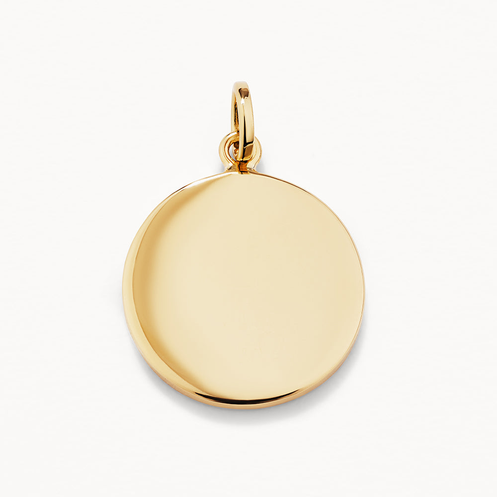 Gold Engravable Full Moon Circle Pendant | Medley Jewellery