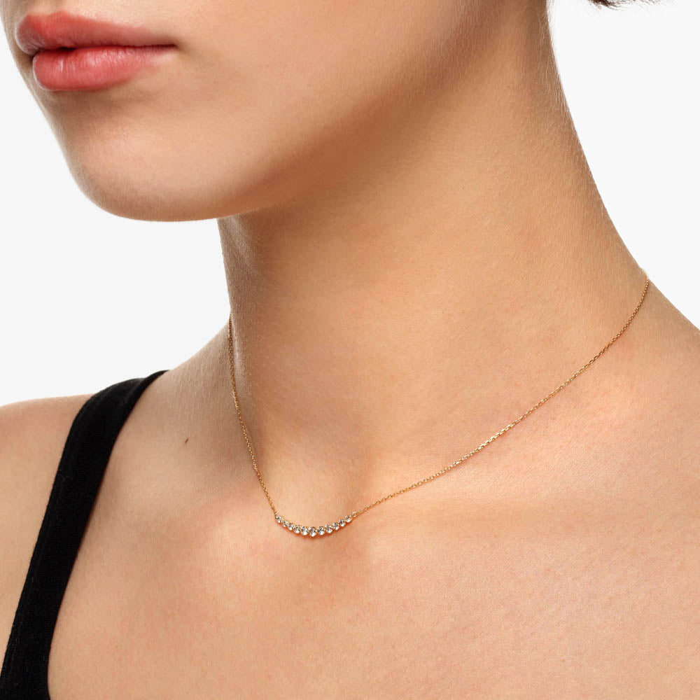 Medley Necklace Graduated Diamond Bar Necklace in 10k Gold