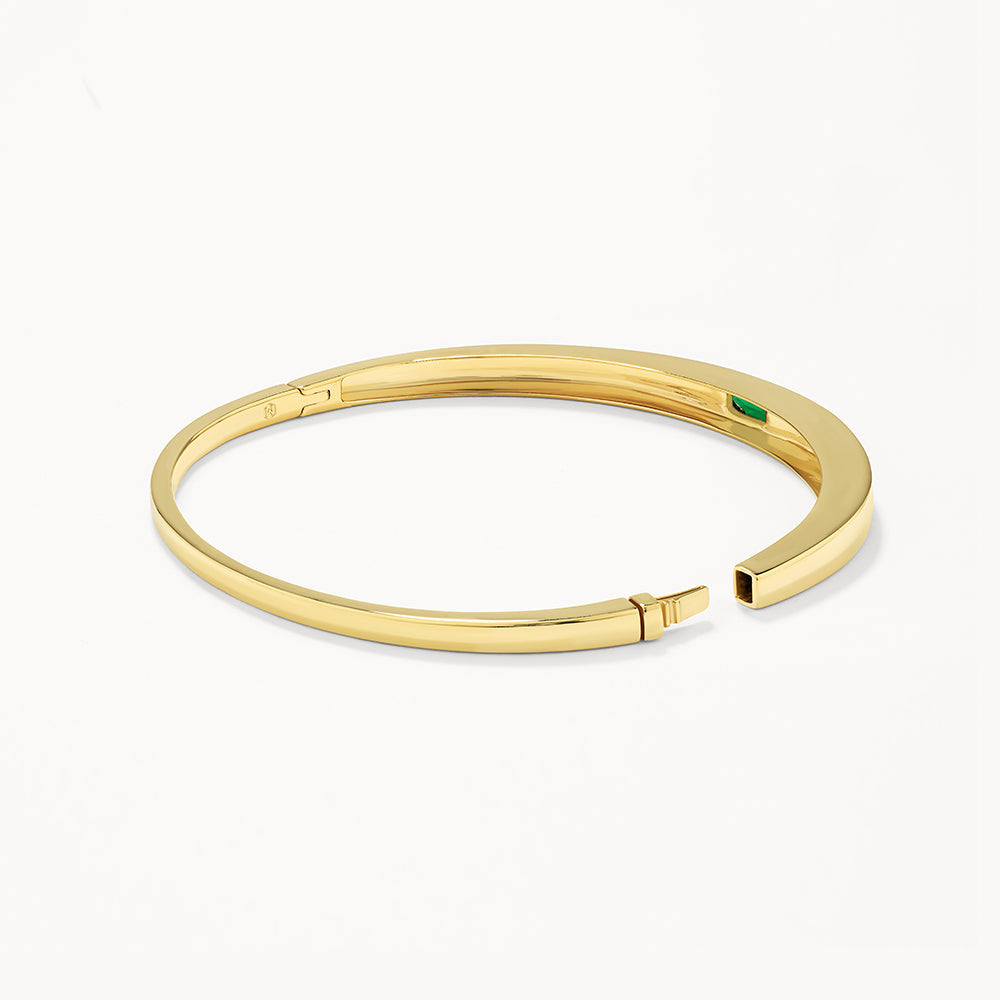 Medley Bangle/Bracelet Green Agate Bangle in Gold