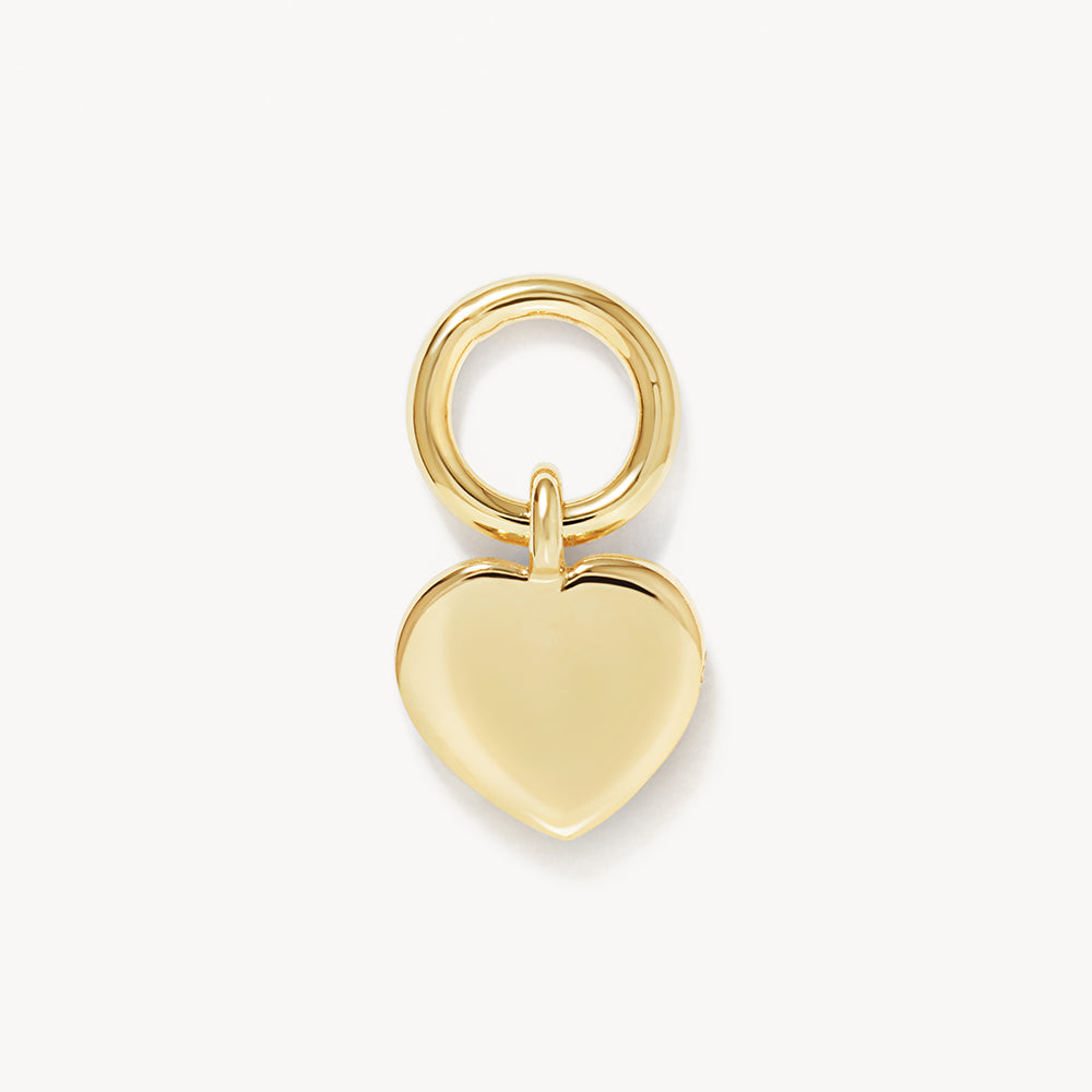 Medley Earrings Heart Charm in 10k Gold