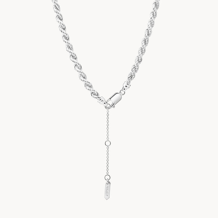 Medley Necklace Heavy Rope Chain Necklace in Silver