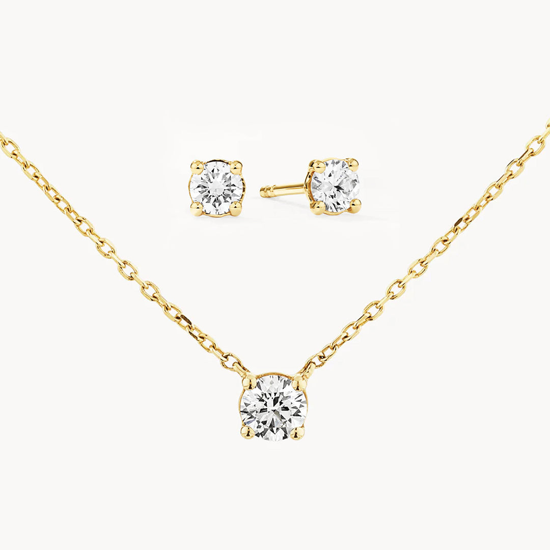 Medley Necklace Lab-Grown Diamond 0.45ct Set With Necklace and Earrings in 10k Gold