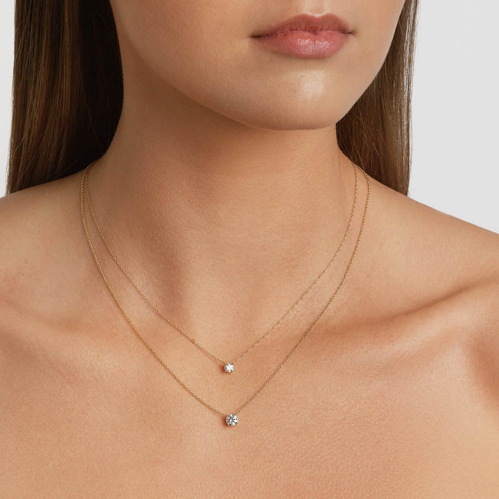 Medley Necklace Laboratory Grown Diamond 0.50ct Round Necklace in 10k Gold