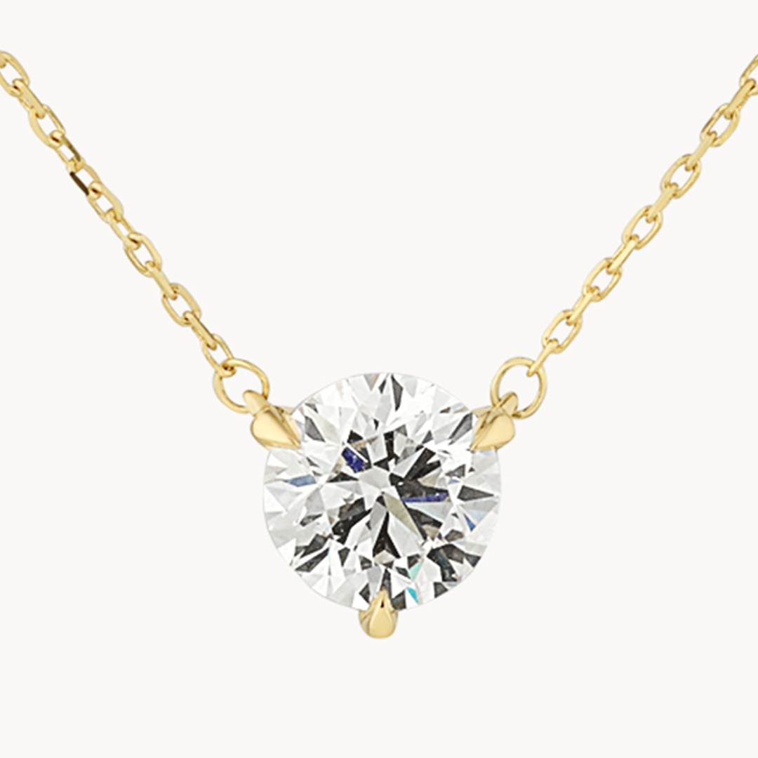 Medley Necklace Laboratory-Grown Diamond 1.0ct Round Necklace in 10k Gold