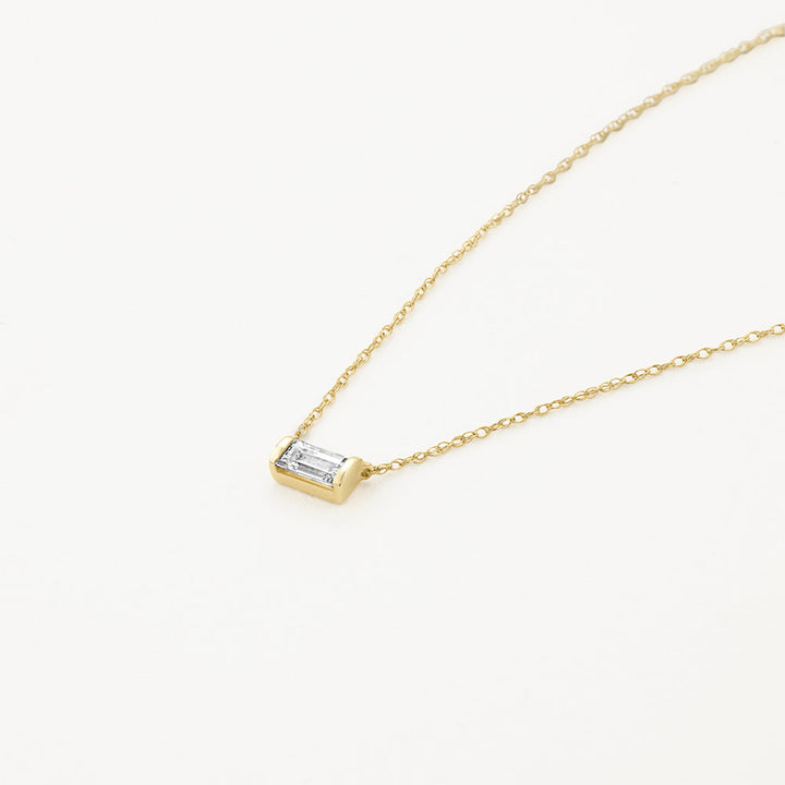 Laboratory Grown Diamond 0.20ct Baguette Necklace in 10k Gold