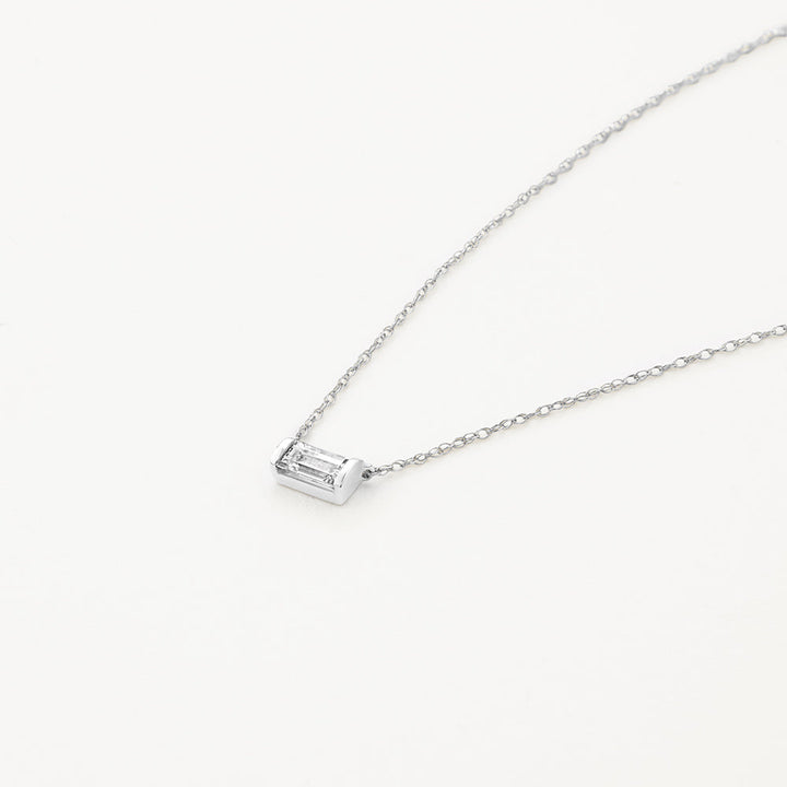Laboratory Grown Diamond 0.20ct Baguette Necklace in Silver