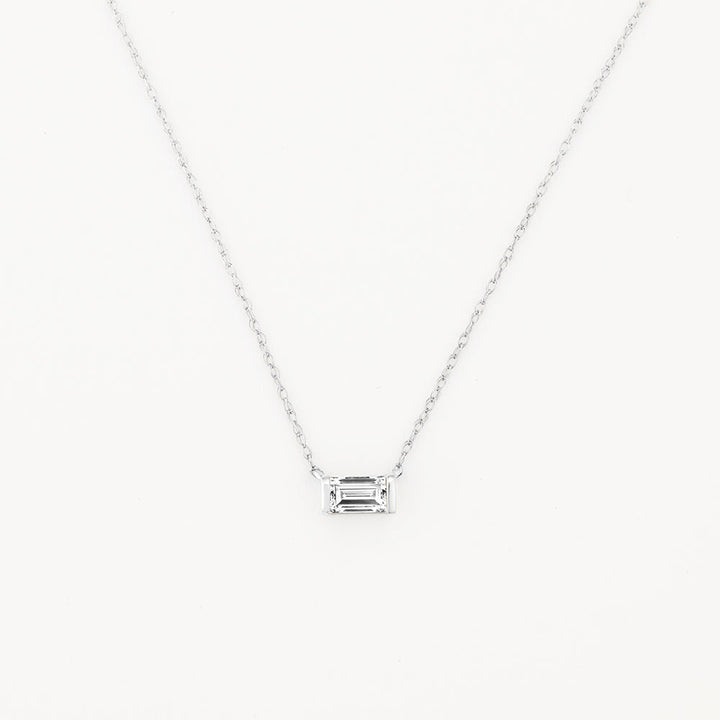 Laboratory Grown Diamond 0.20ct Baguette Necklace in Silver