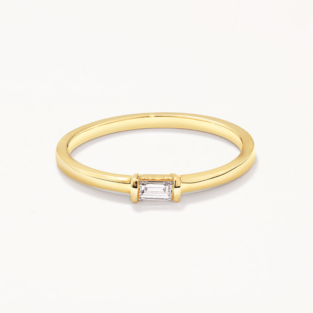 Medley Ring Laboratory Grown Diamond Baguette Solitaire Ring in 10k Gold