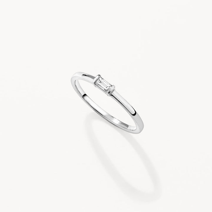 Medley Ring Laboratory Grown Diamond Baguette Solitaire Ring in Silver