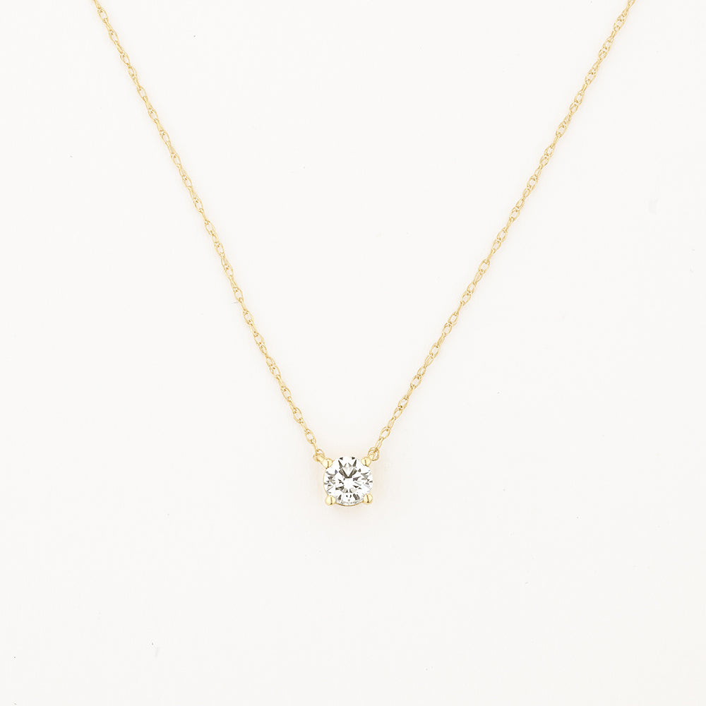 Laboratory Grown Diamond 0.20ct Round Necklace in 10k Gold