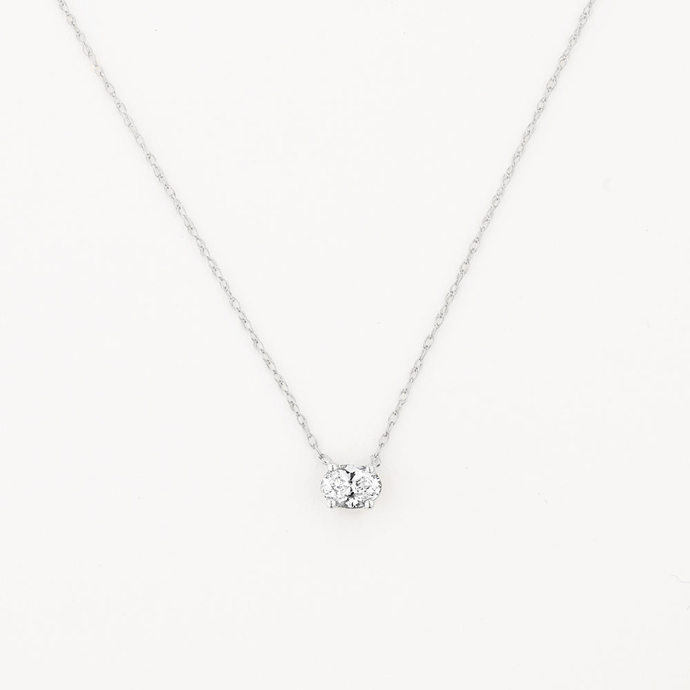 Medley Necklace Laboratory Grown Diamond 0.20ct Oval Necklace in Silver