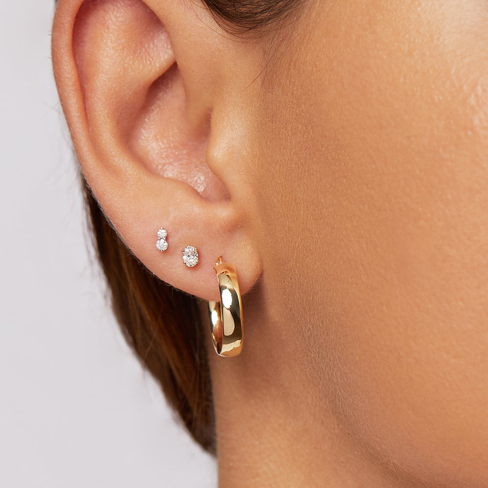 Medley Earrings Laboratory Grown Diamond Oval Stud Earrings in 10k Gold