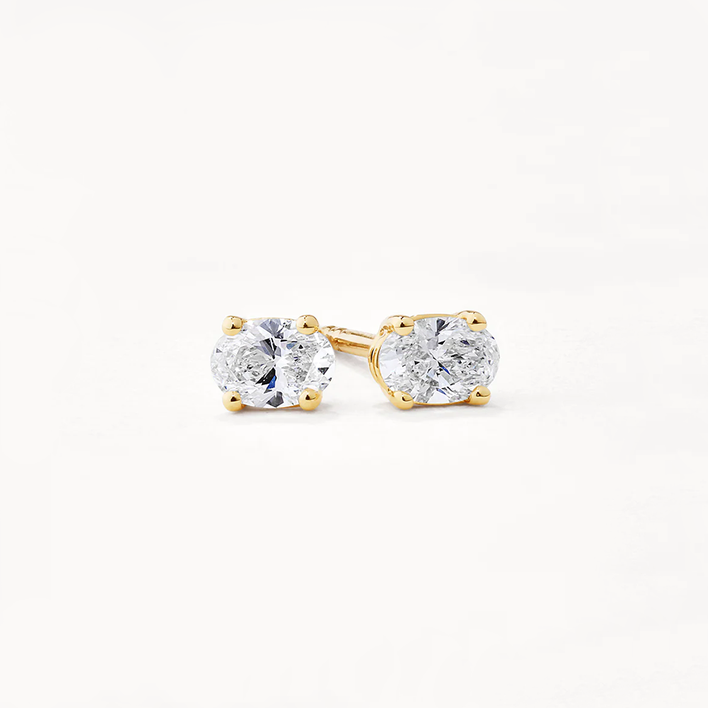 Medley Earrings Laboratory Grown Diamond Oval Stud Earrings in 10k Gold