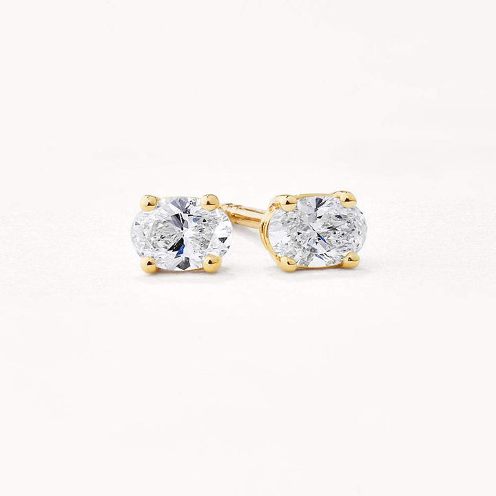 Medley Earrings Laboratory-Grown Diamond Oval Stud Earrings in 10k Gold