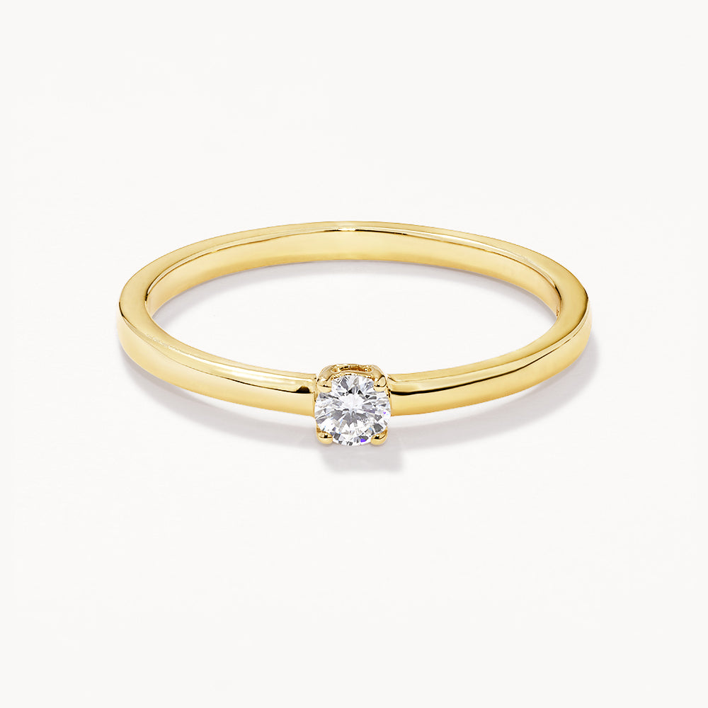 Medley Ring Laboratory Grown Diamond Round Solitaire Ring in 10k Gold
