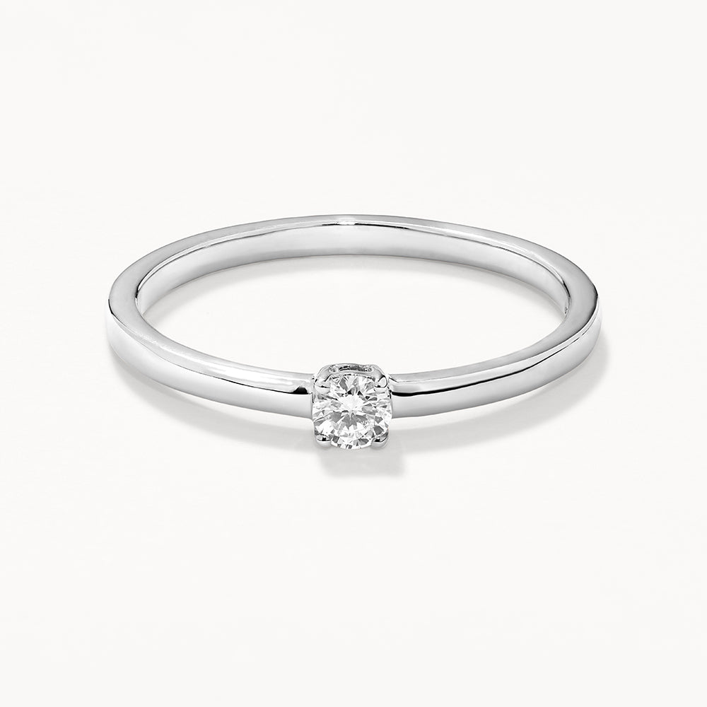 Medley Ring Laboratory Grown Diamond Round Solitaire Ring in Silver