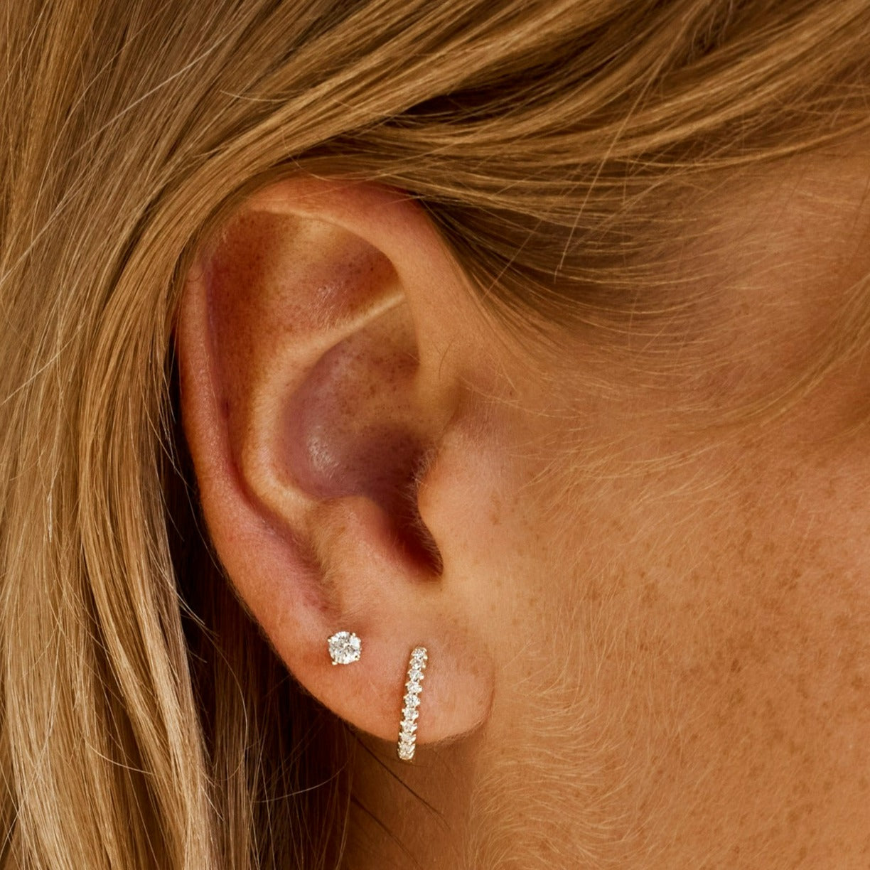 1/10 ctw Diamond selling (real) earth grown earrings (not lab grown) for women