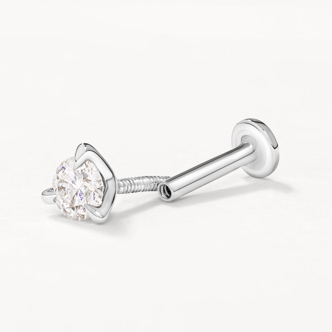 Medley Earrings Laboratory-Grown Diamond 0.10ct Helix Single Stud Earring in Silver