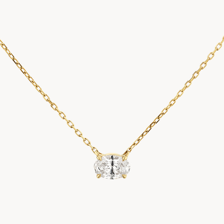 Medley Necklace Laboratory-Grown Diamond 0.20ct Oval Necklace in 10k Gold