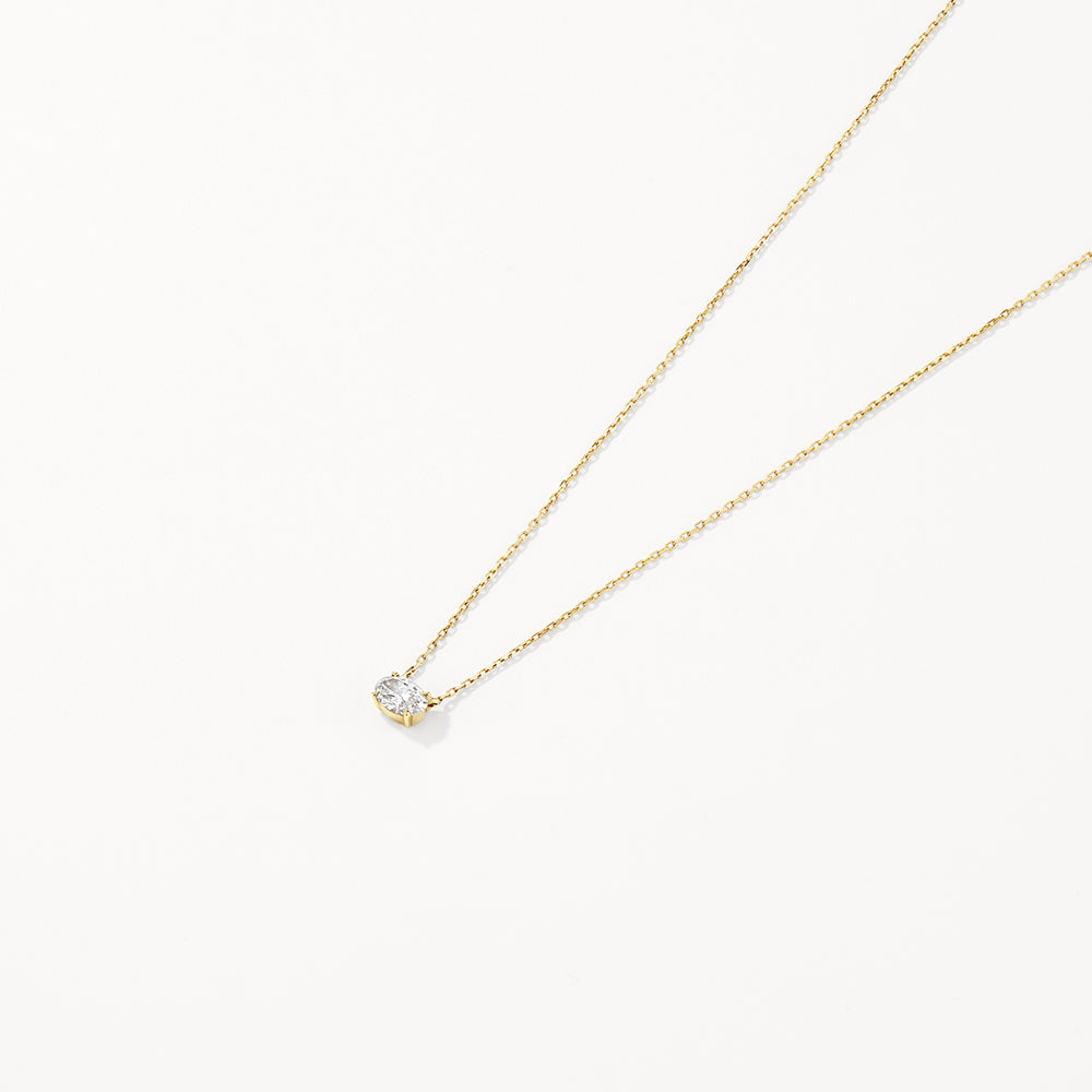 Medley Necklace Laboratory-Grown Diamond 0.20ct Oval Necklace in 10k Gold