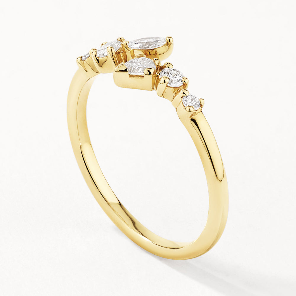 Medley Ring Laboratory-Grown Diamond 0.25ct Fancy Bypass Ring in 10k Gold