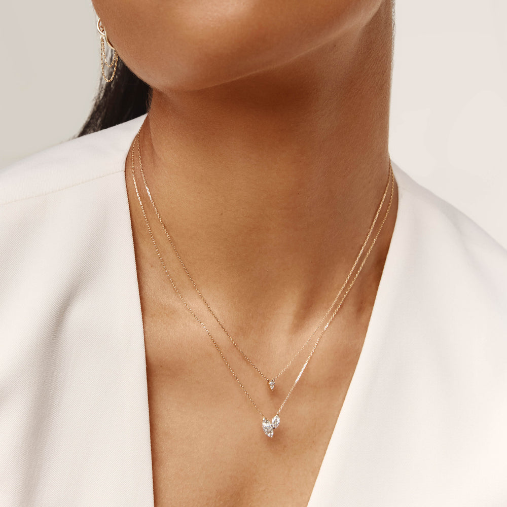 Medley Necklace Laboratory-Grown Diamond 0.70ct Double Marquise Necklace in 10k Gold