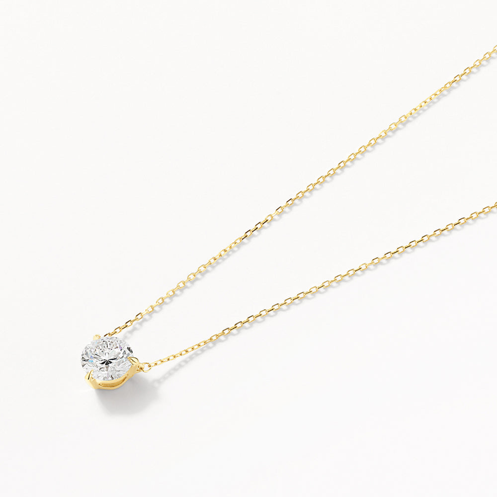 Medley Necklace Laboratory Grown Diamond 1.0ct Round Necklace in 10k Gold