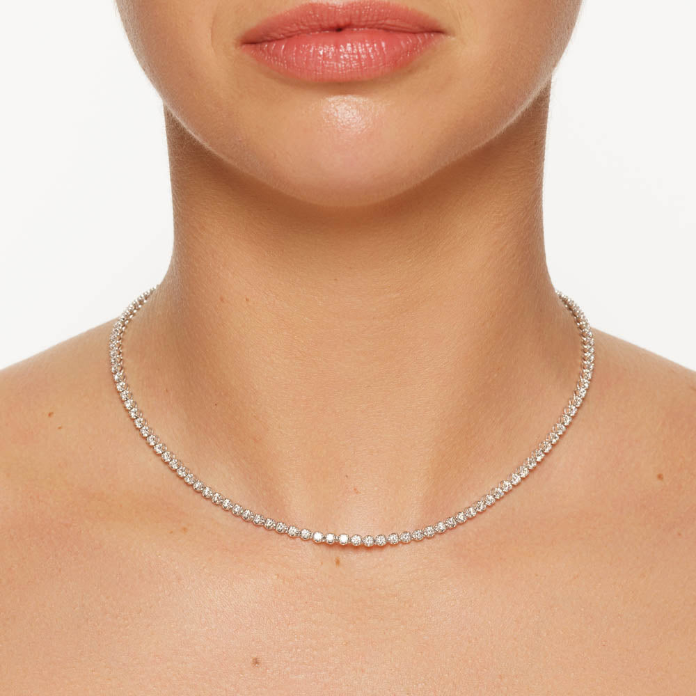 Lab-Grown Diamond Tennis Necklace in 10k Gold Medley