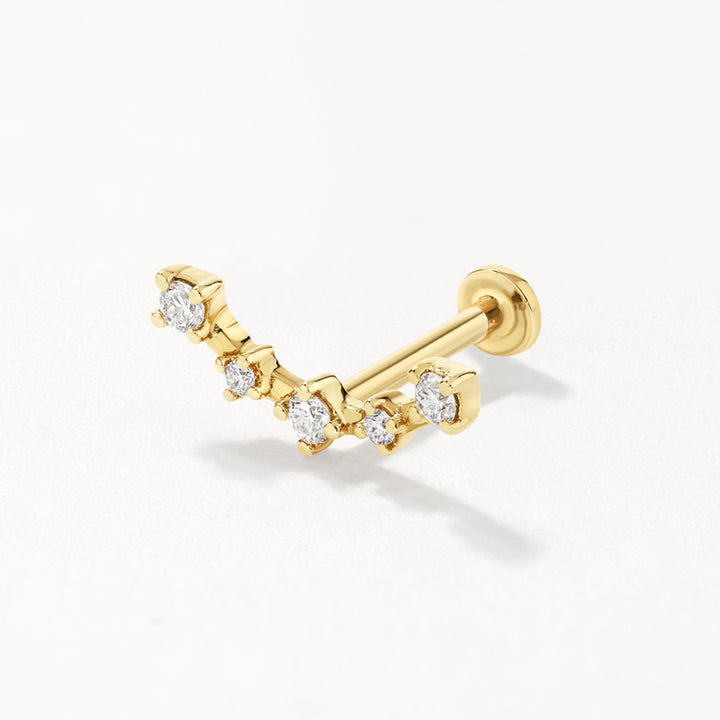 Medley Earrings Laboratory-Grown Diamond Curve Climber Helix Single Stud Earring in 10k Gold