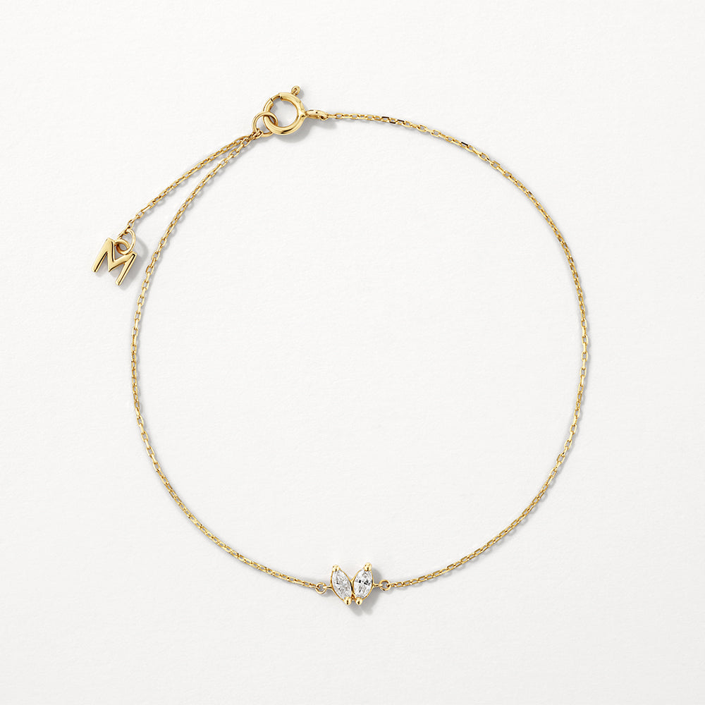 Medley Bangle/Bracelet Laboratory-Grown Diamond Double Marquise Bracelet in 10k Gold