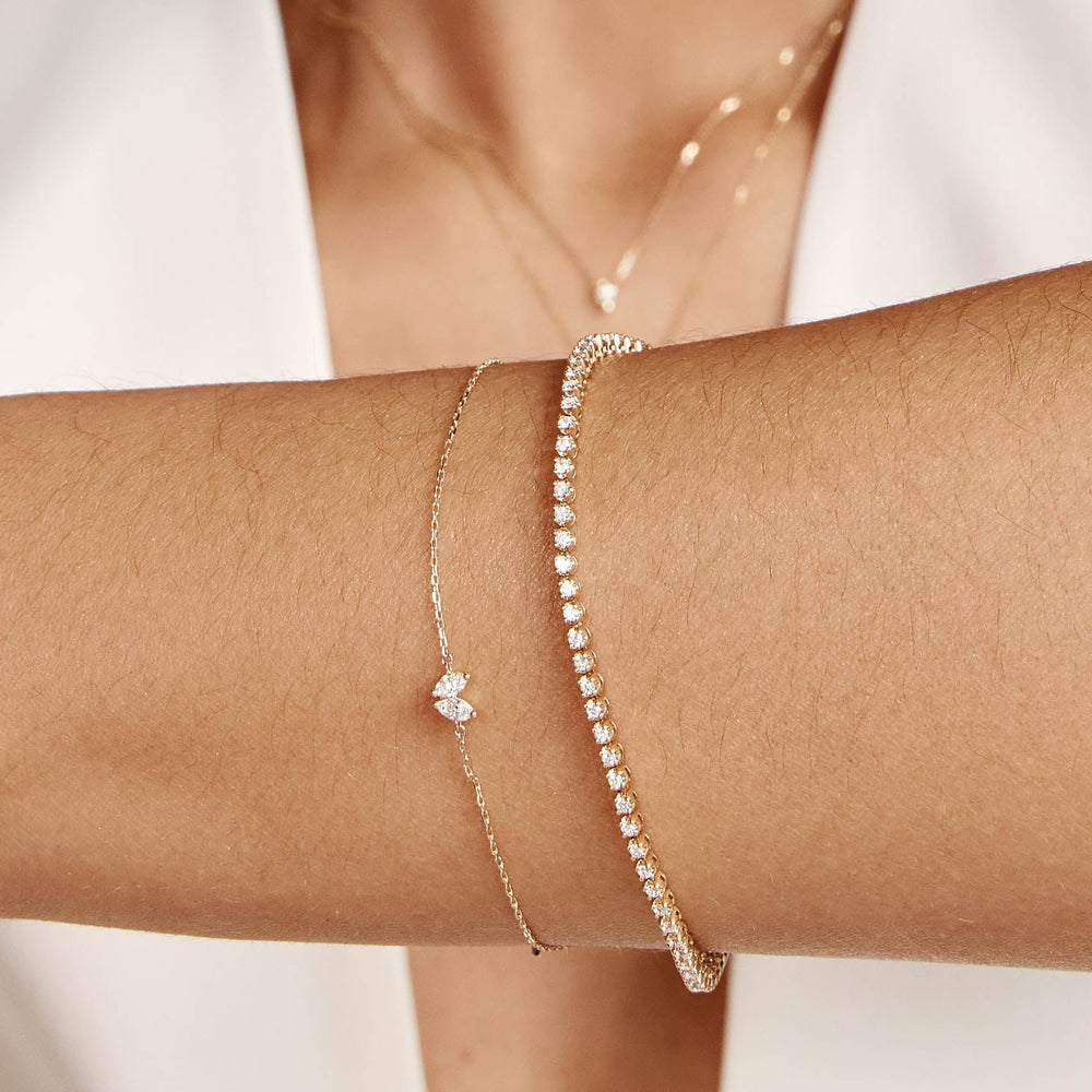 Medley Bangle/Bracelet Laboratory-Grown Diamond Double Marquise Bracelet in 10k Gold