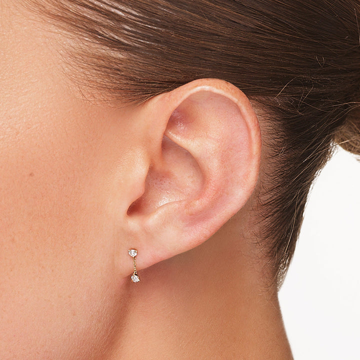 Medley Earrings Laboratory Grown Diamond Drop Studs in 10k Gold