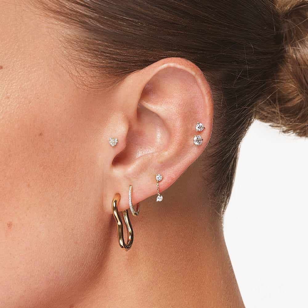 Medley Earrings Laboratory Grown Diamond Drop Studs in 10k Gold