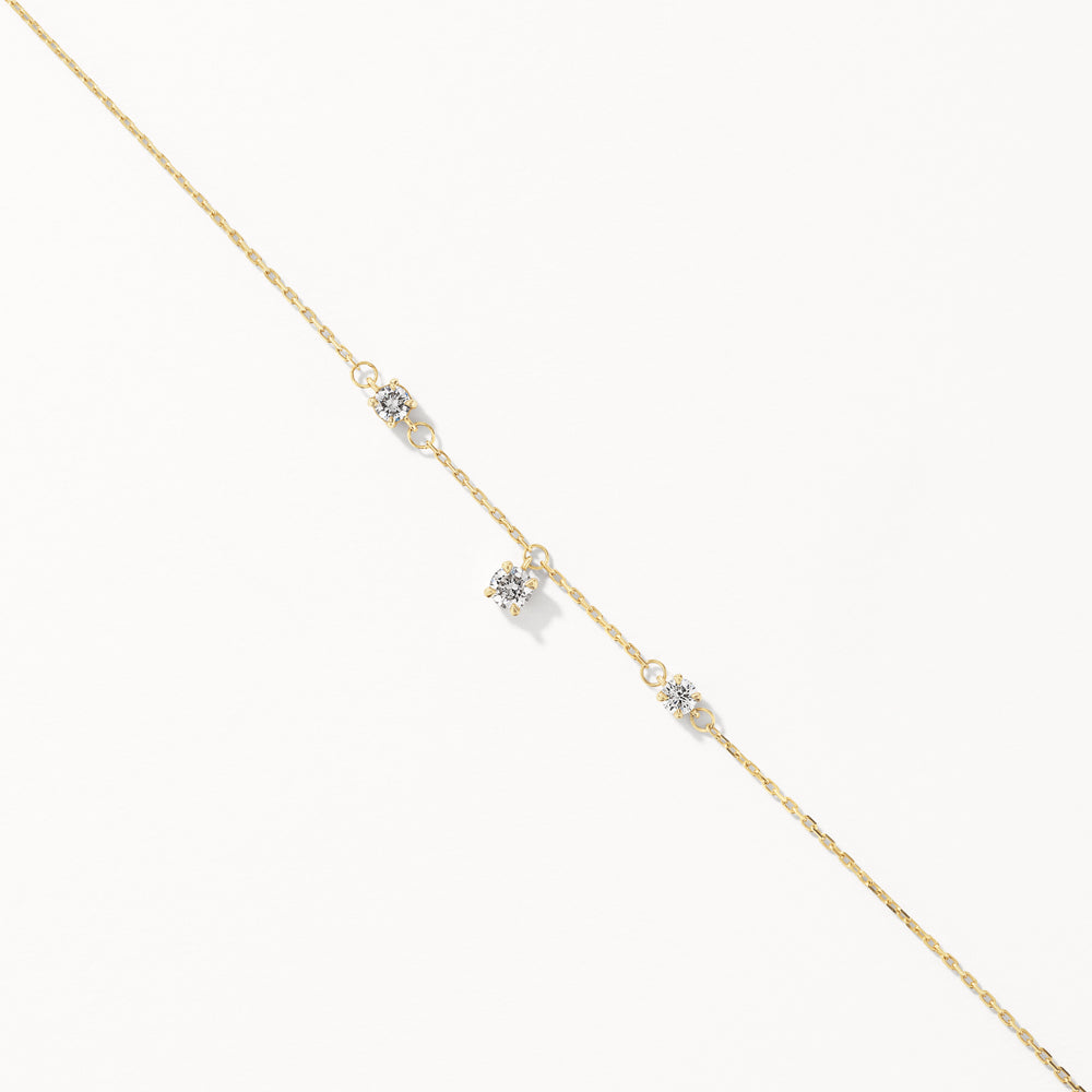 Medley Bangle/Bracelet Laboratory-Grown Diamond Floating Droplet Bracelet in 10k Gold