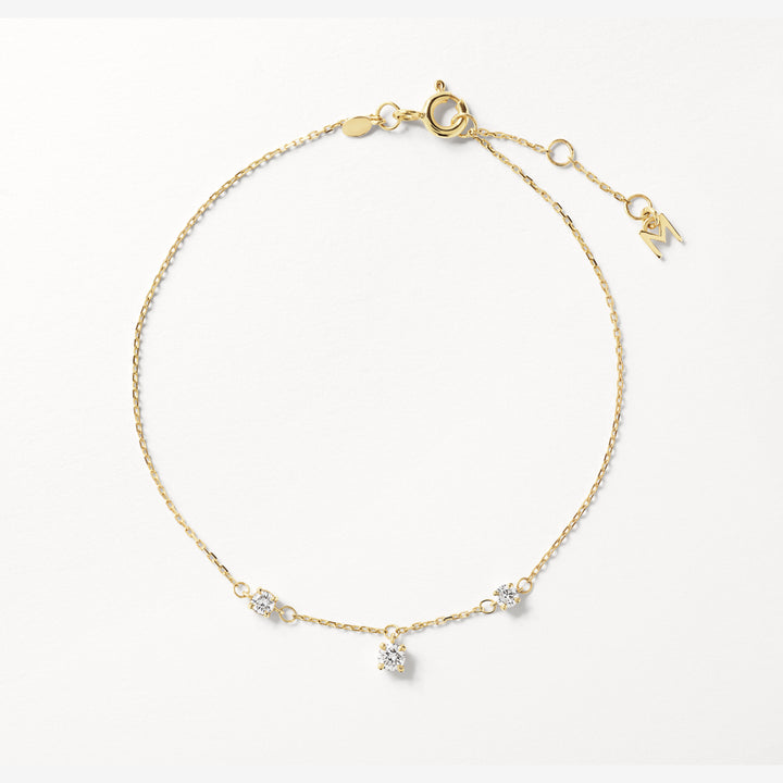 Medley Bangle/Bracelet Laboratory-Grown Diamond Floating Droplet Bracelet in 10k Gold