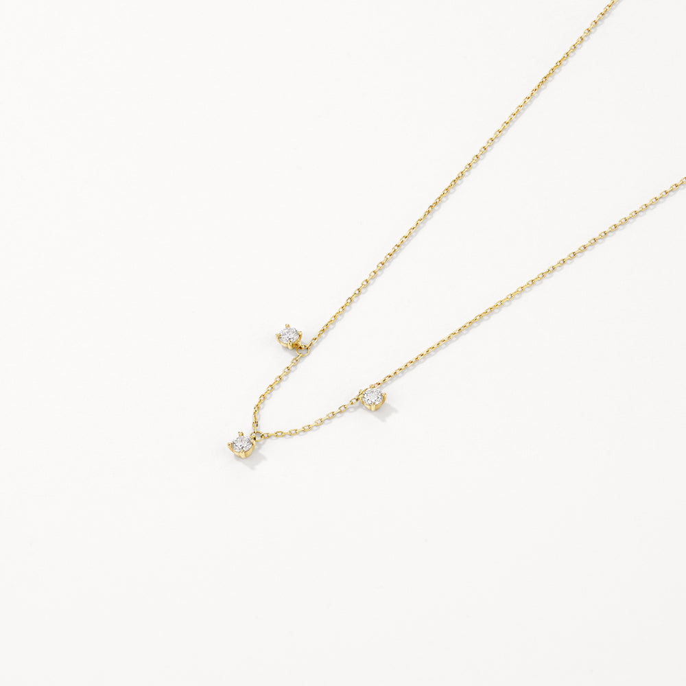 Medley Necklace Laboratory-Grown Diamond Floating Droplet Necklace in 10k Gold